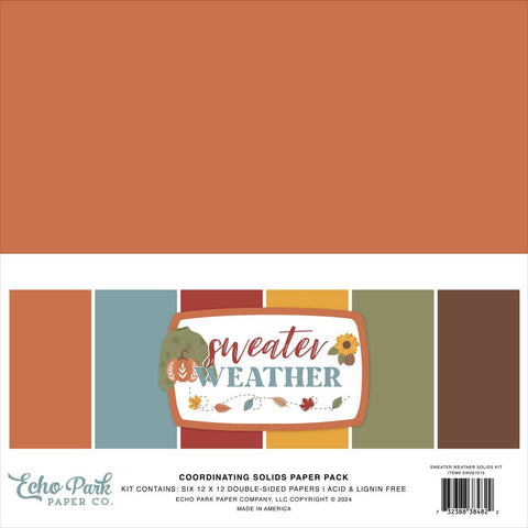 Sweater Weather Coordinating Solids 12x12 Paper Pack