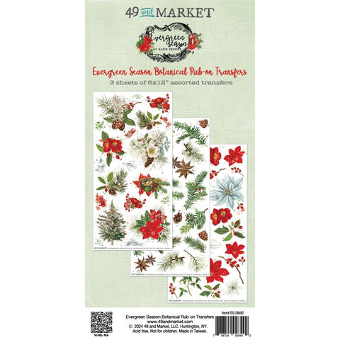 Evergreen Season Botanical Rub-Ons Transfers