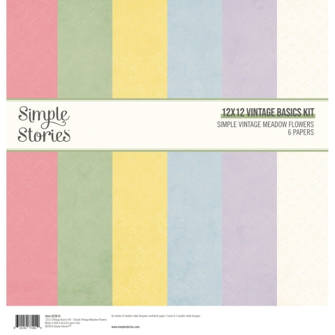 Simple Vintage Meadow Flowers 12x12 Vintage Basics Kit