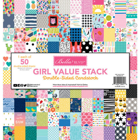Bella Boulevard Girl Value Stack - 12x12 Double-Sided Cardstock
