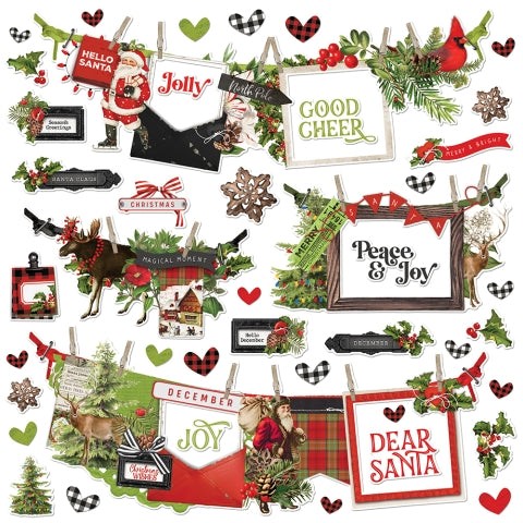 Simple Vintage Christmas Lodge Banner Stickers