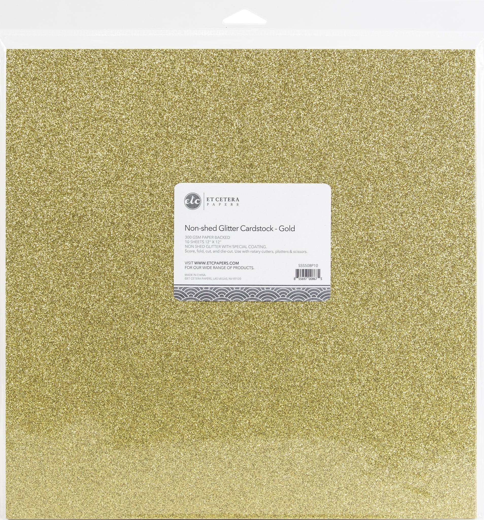 Gold Non-Shed Glitter Cardstock