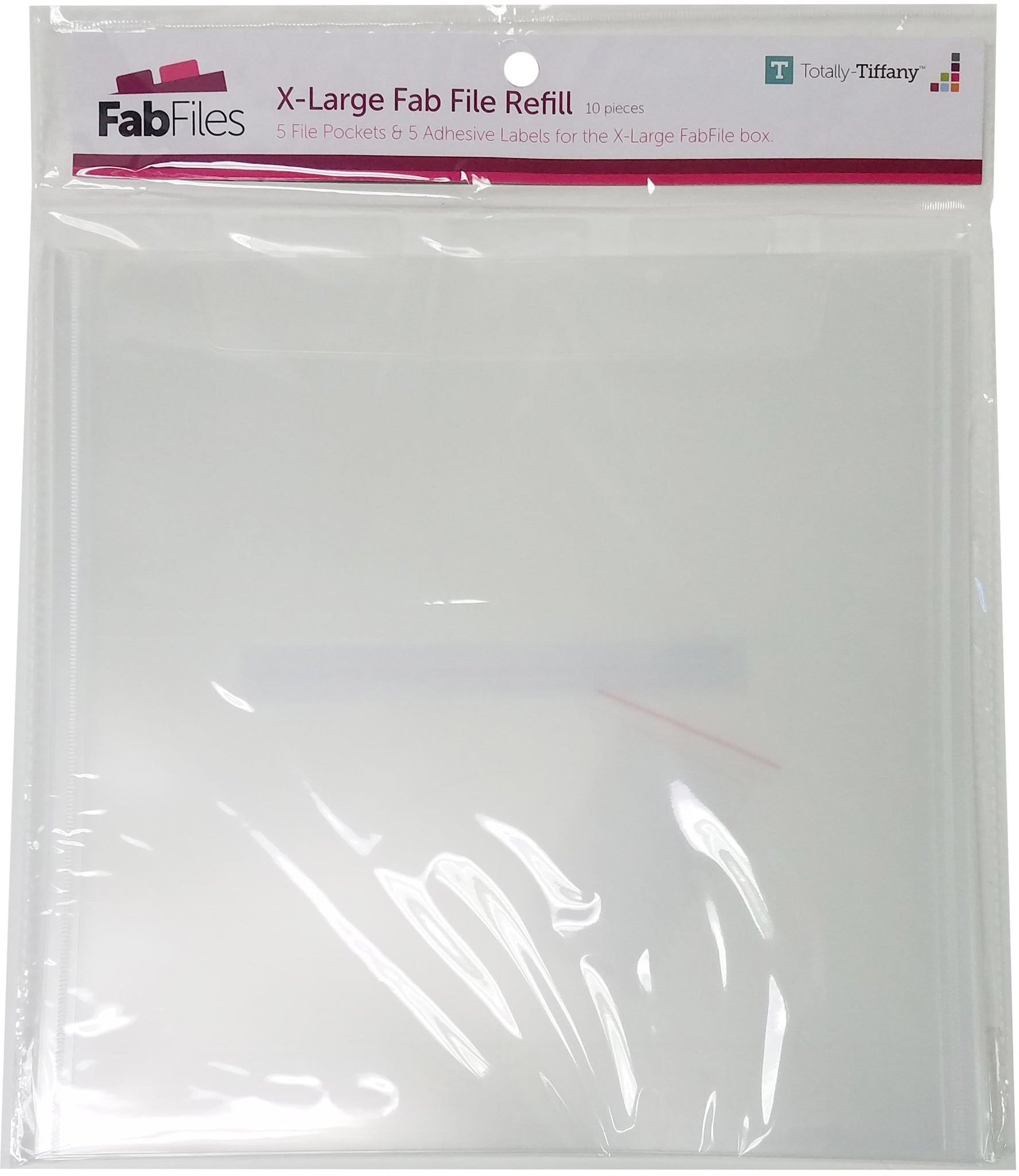 Fab File Pockets - 12"x12" Tabbed Divider Pockets, 5 pack