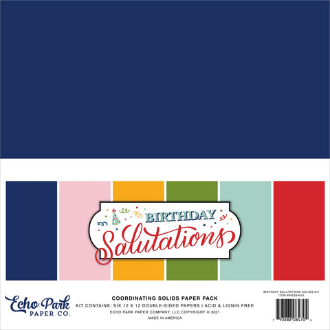 Birthday Salutations Solid Cardstock Pack
