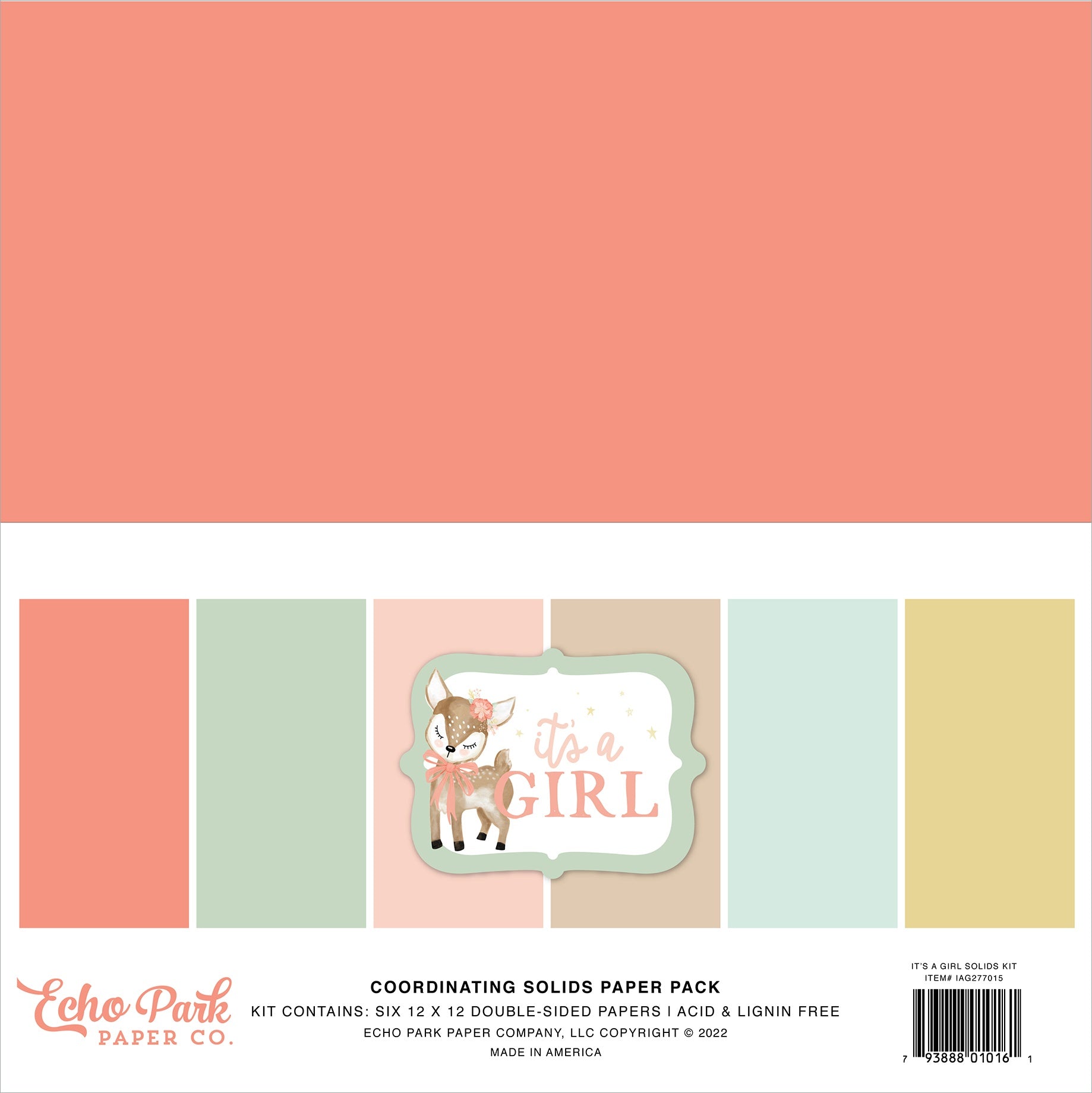 It's a Girl Double-Sided Solid Cardstock