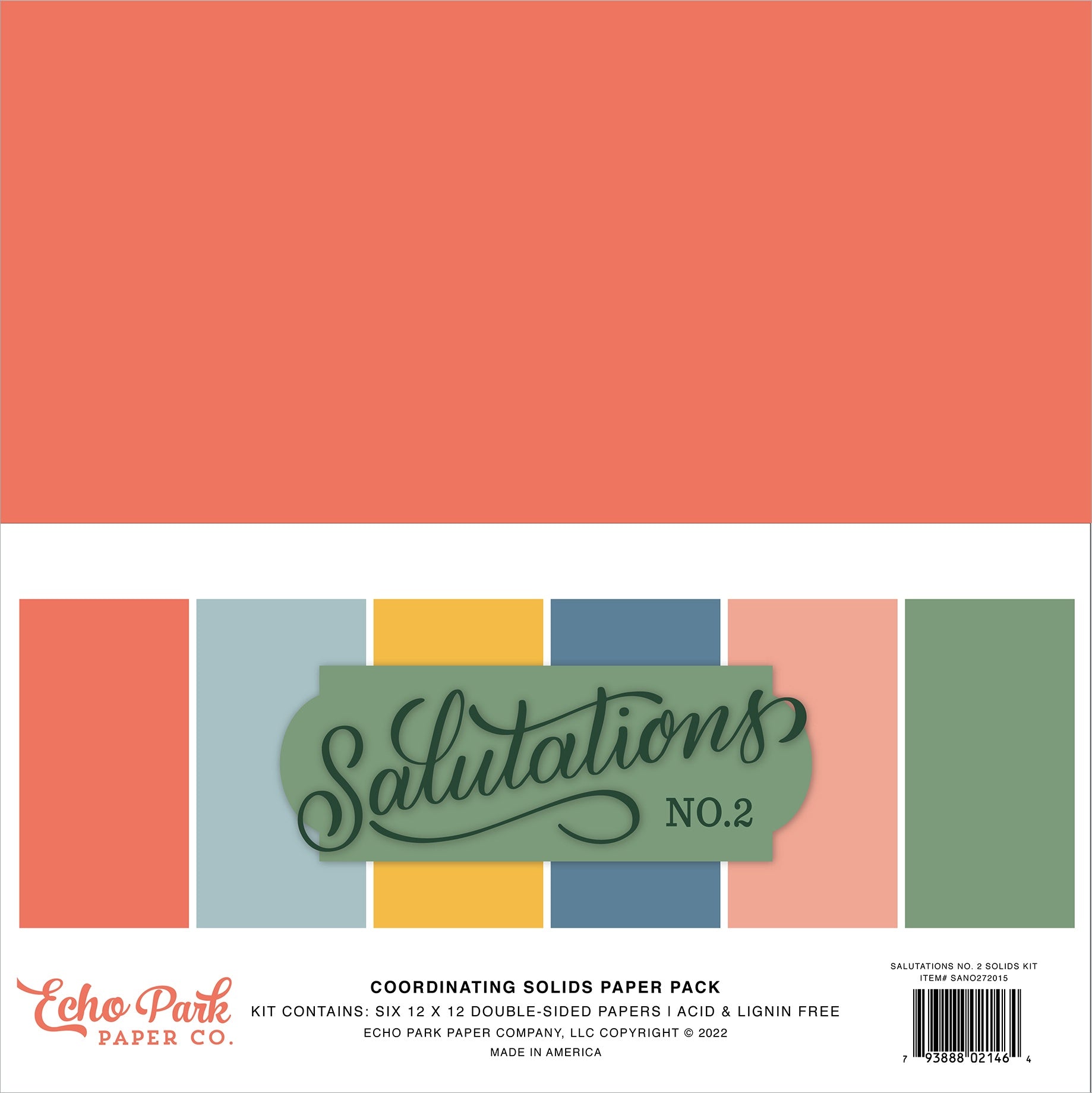 Salutations No. 2 Double-Sided Solid Cardstock
