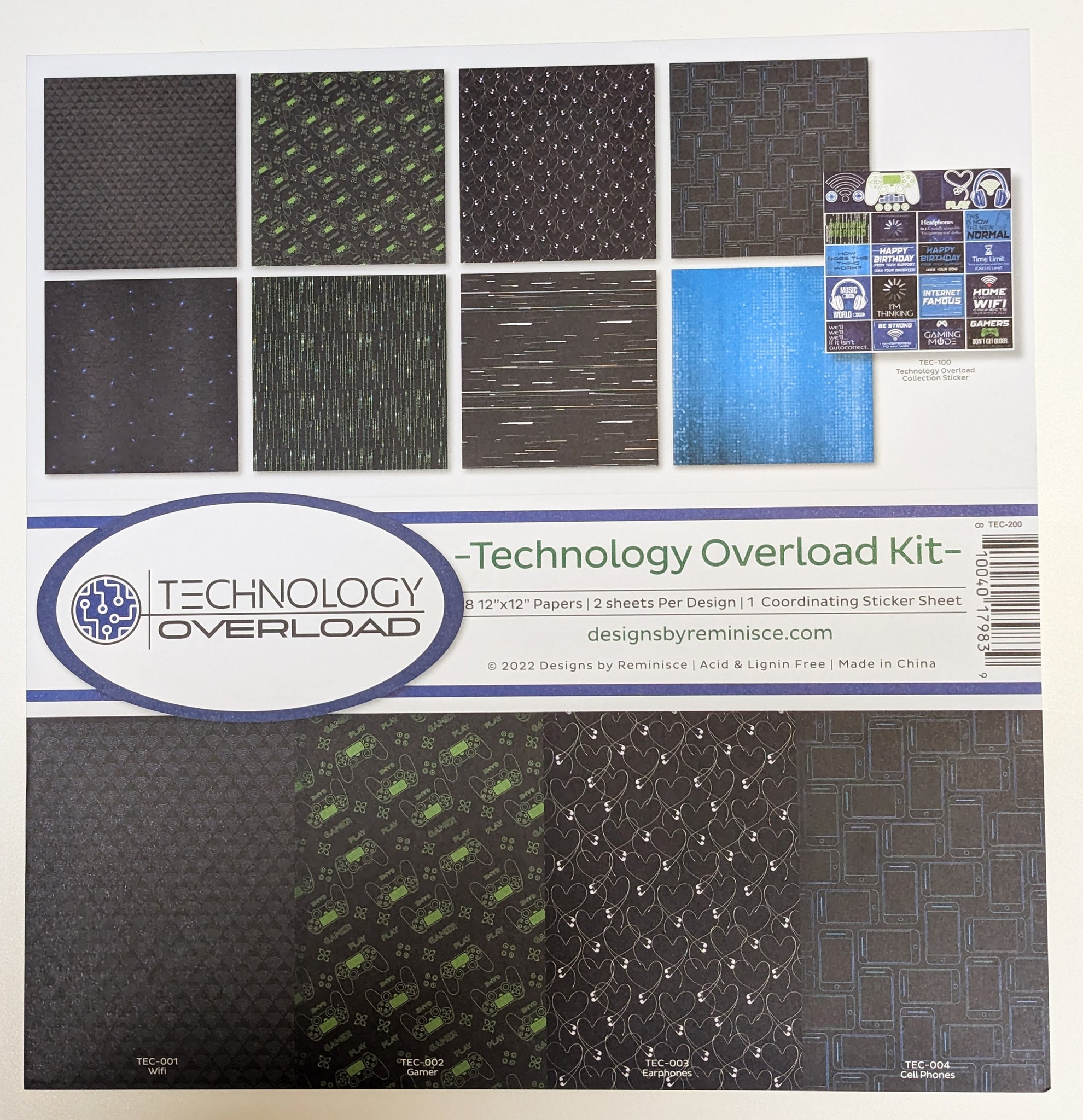 Technology Overload 12x12 Patterned Paper Collection Kit