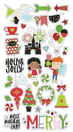 Say Cheese Christmas Chipboard Stickers