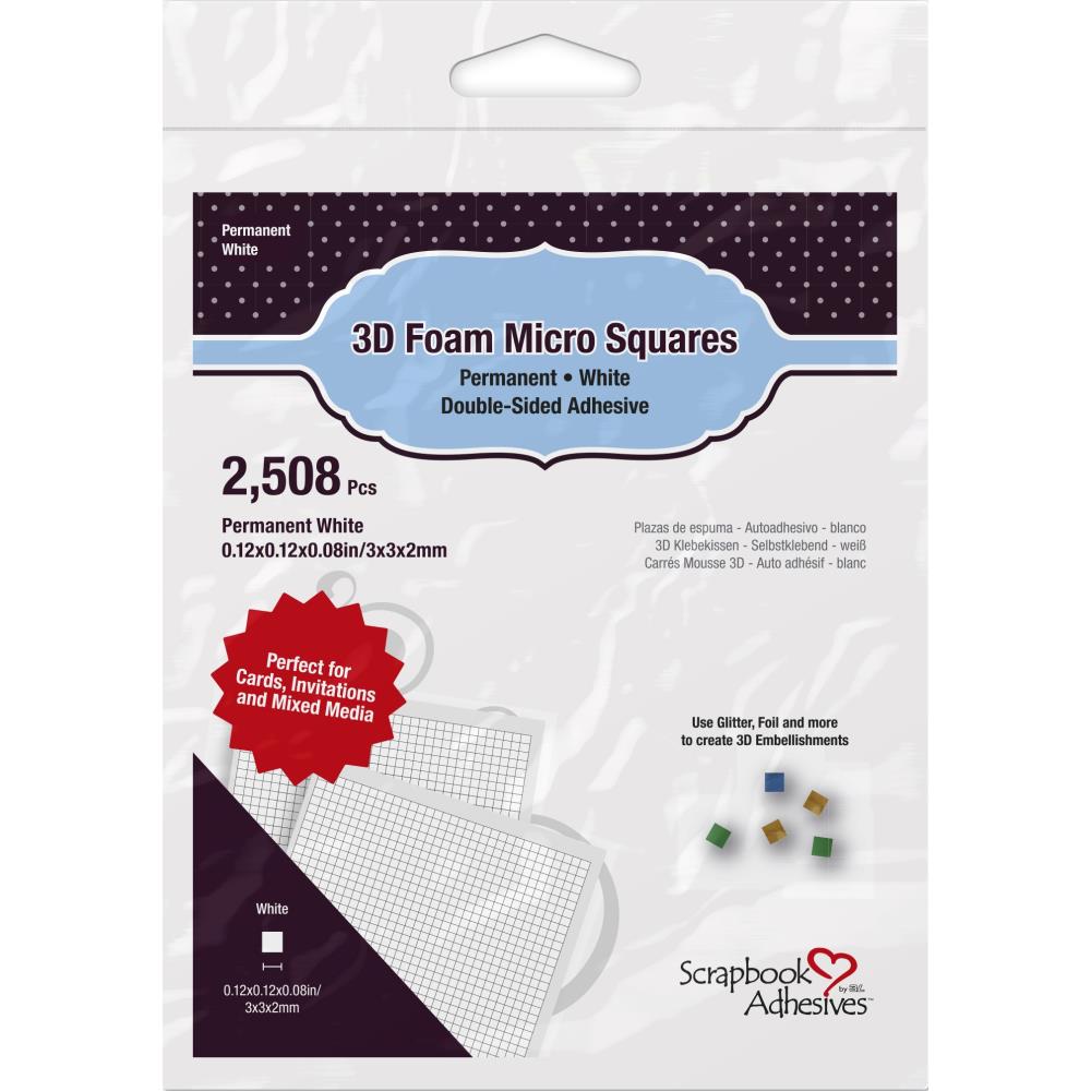 Micro Foam Squares, 3D, White