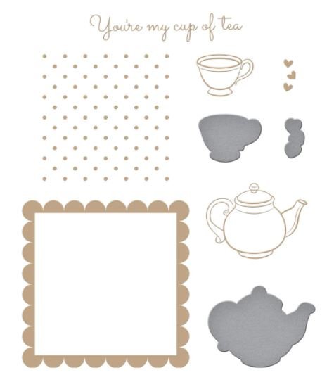 Cup of Kindness Glimmer Hot Foil Plate & Die Set by Becca Feeken