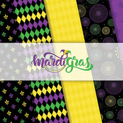 Mardi Gras 12x12 Patterned Paper Collection Kit