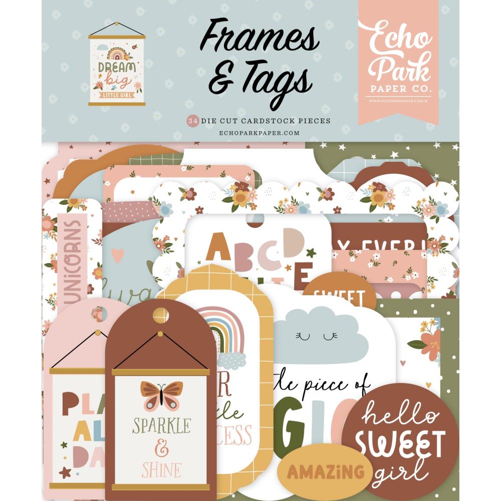 Dream Big Little Girl Frames & Tags