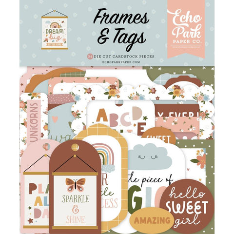 Dream Big Little Girl Frames & Tags