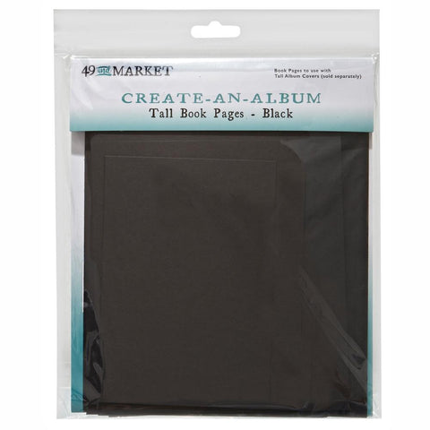Create-An-Album Tall Book Pages - Black