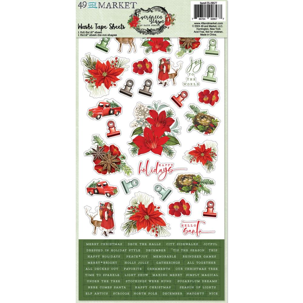 Evergreen Season Washi Tape Sheets