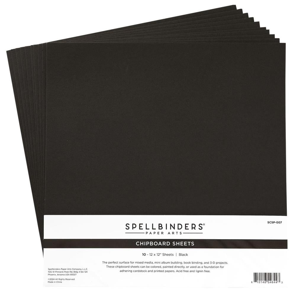 Chipboard Sheets, 12"x12" - Black