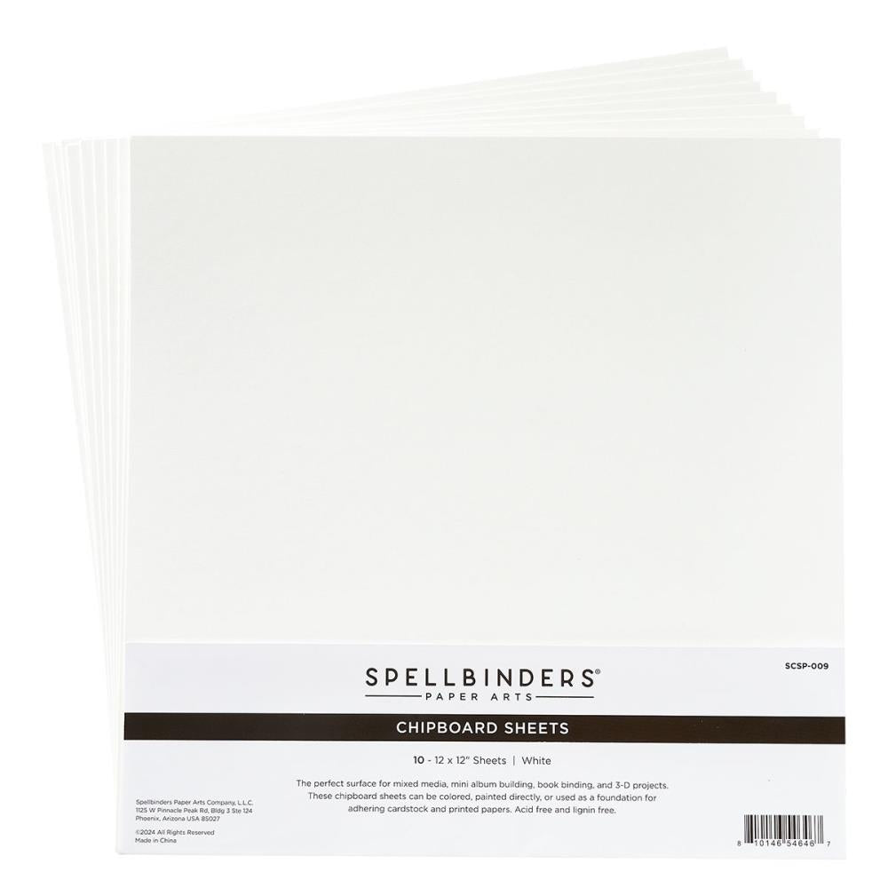 Chipboard Sheets, 12"x12" - White