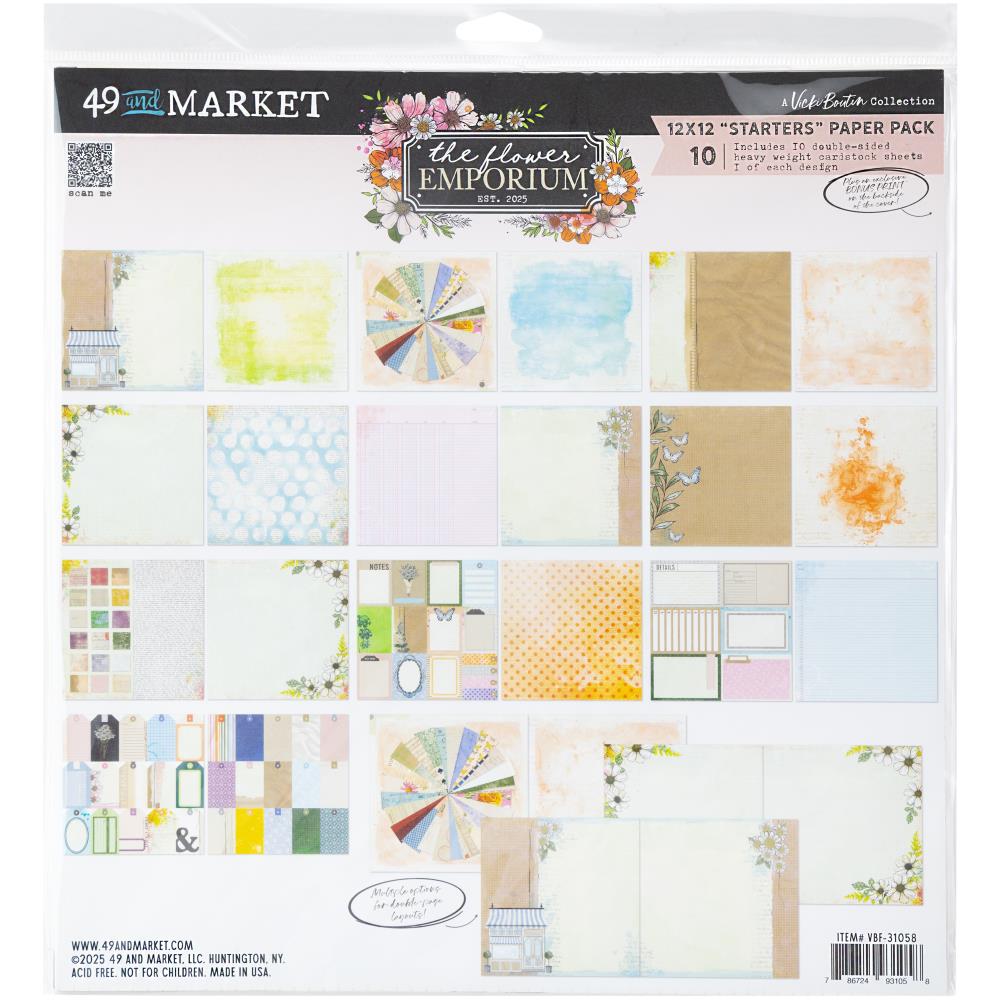 The Flower Emporium 12x12 Collection Paper Pack by Vicki Boutin