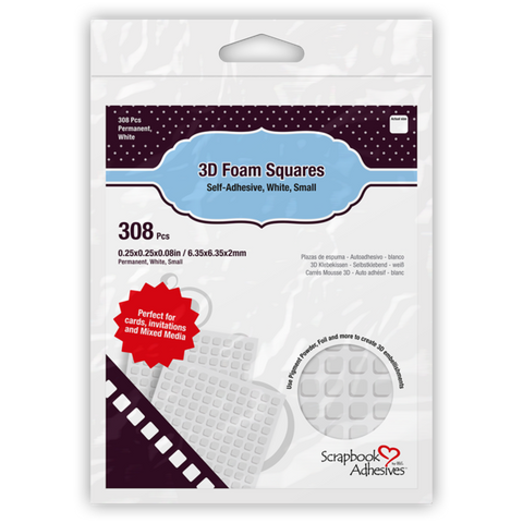 3D Foam Squares, Small, White