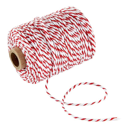 Vivant Lurex Cotton Twine - Red and White, 54.68 yards