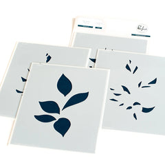 Detailed Leaf Stencil Set
