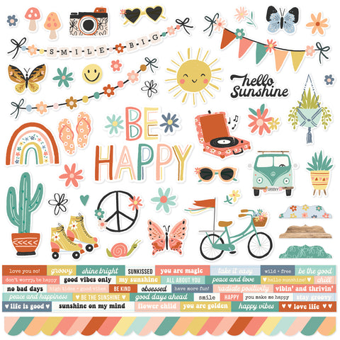 Boho Sunshine Cardstock Stickers, 12x12