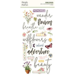 Simple Vintage Meadow Flowers Foam Stickers