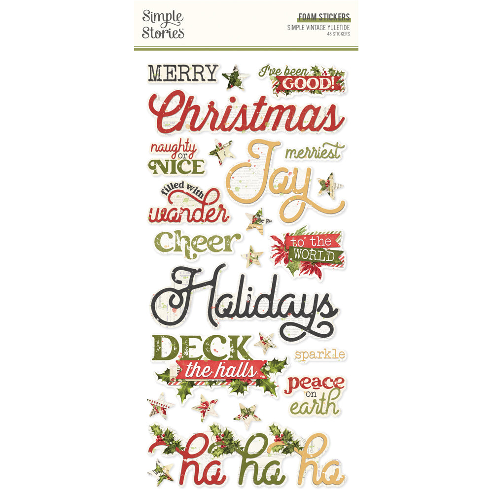 Simple Vintage Yuletide Foam Stickers