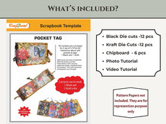 Craftreat Pocket Tag Mini Album - Set of 2 (Black & Kraft)