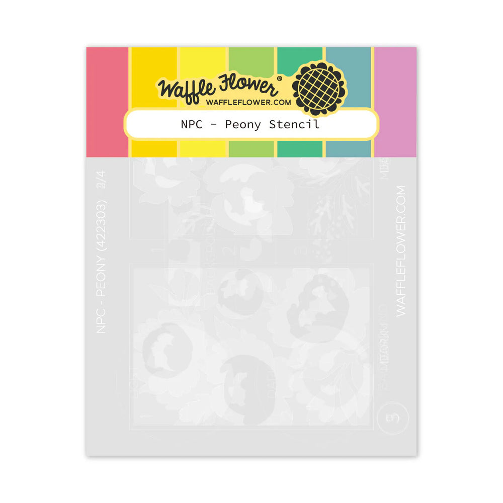 Nesting Postage Collage Peony Stencil