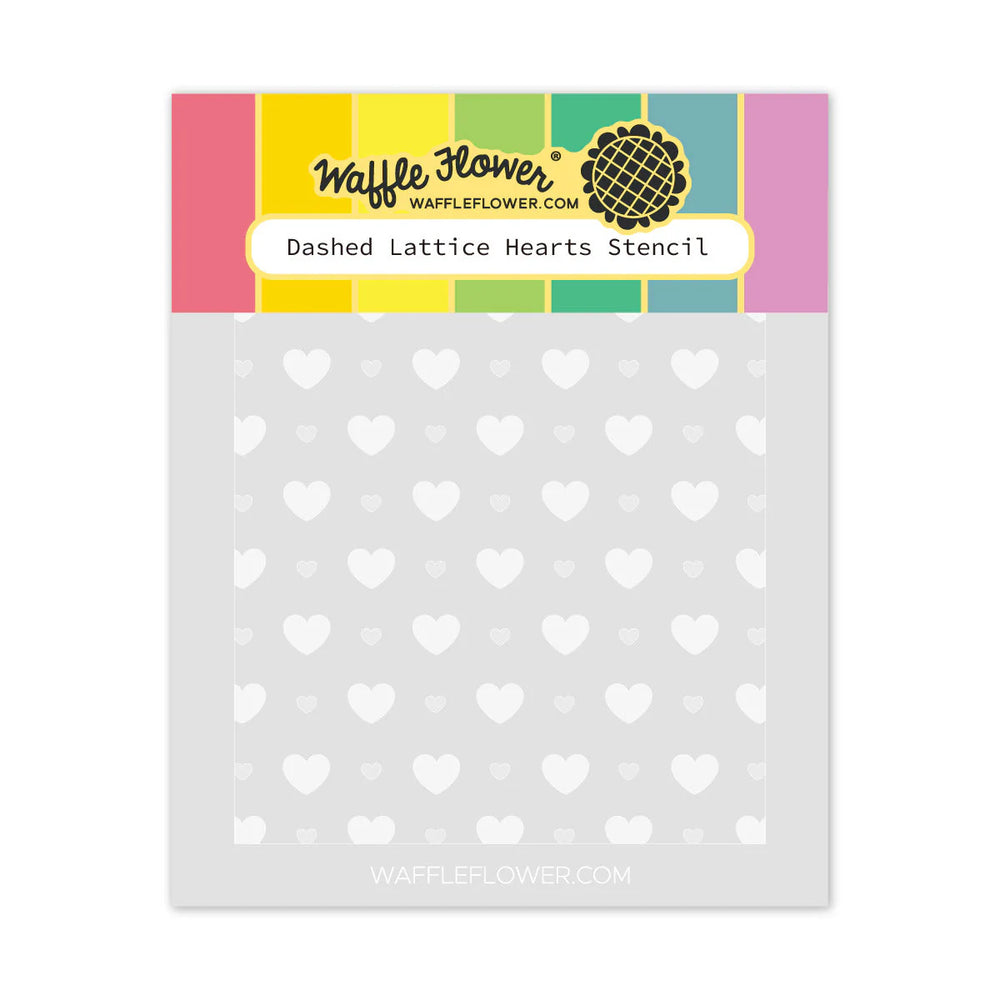 Dashed Lattice Hearts Stencil