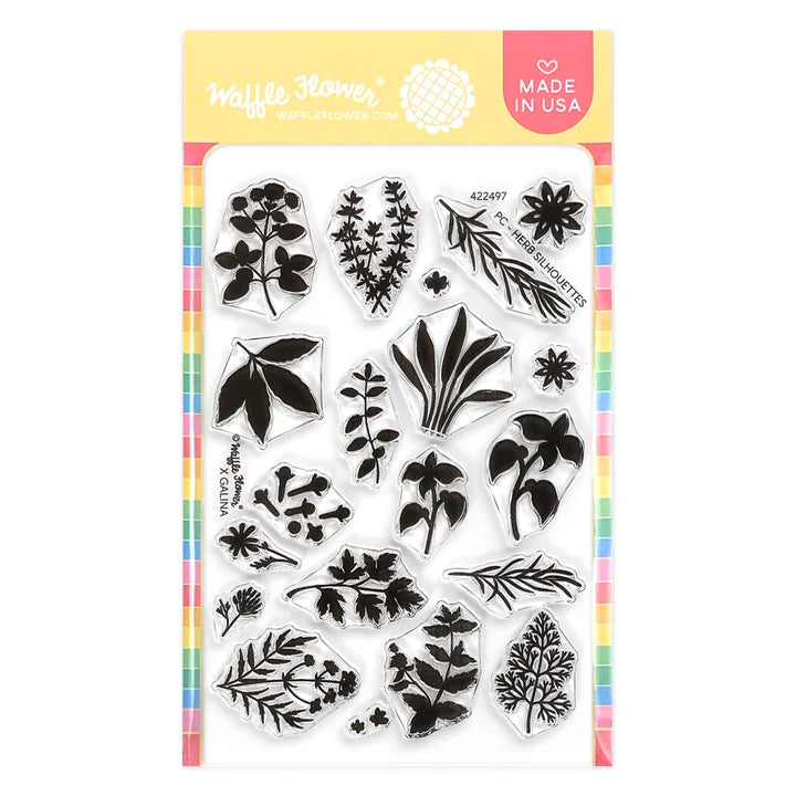 Postage Collage Herb Silhouettes Stamp Set