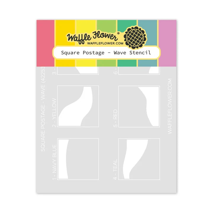 Square Postage Wave Stencil