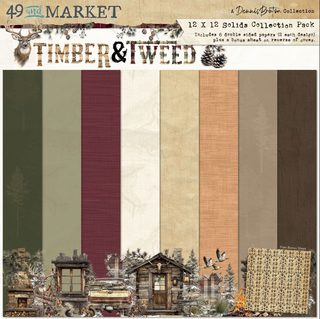 49 & Market Timber & Tweed 12x12 Solids Collection Pack for Scrapbooking and Card Making