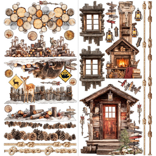 49 & Market Timber & Tweed Laser Cut Floral Set for Scrapbooking and Card Making