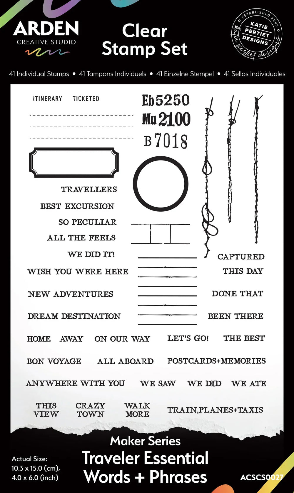 Studio Maker Series Traveler Essential Words Stamp Set