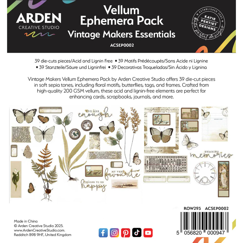 Vintage Makers Vellum Ephemera Pack