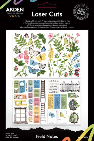 Arden Creative Studio Katie Pertiet Field Notes Laser Cuts Vintage Butterflies Florals and Greenery