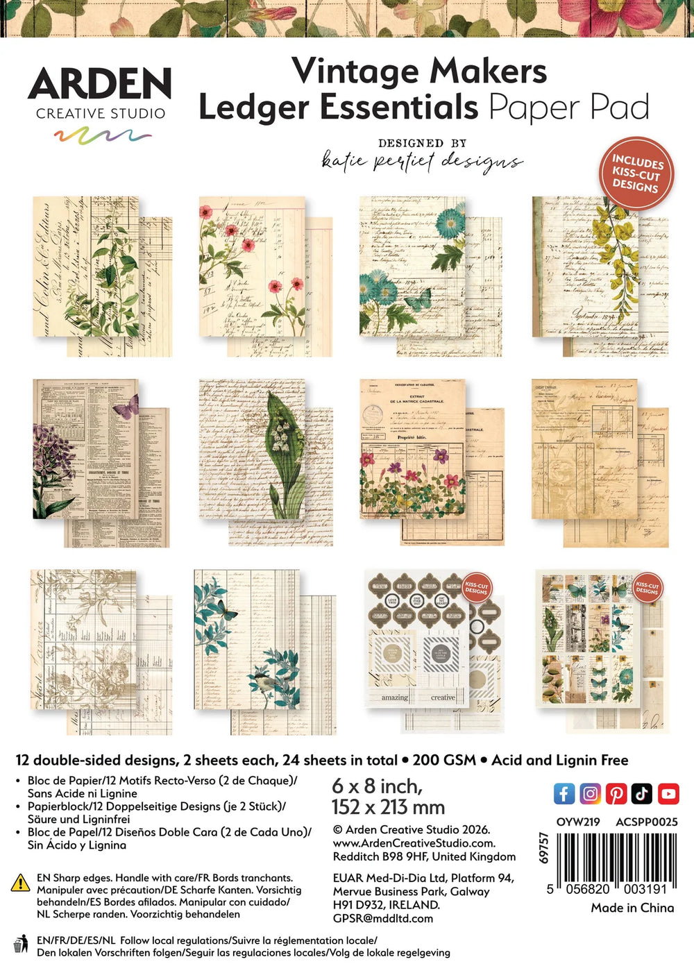 Vintage Makers Ledger Essentials 6"x8" Paper Pad