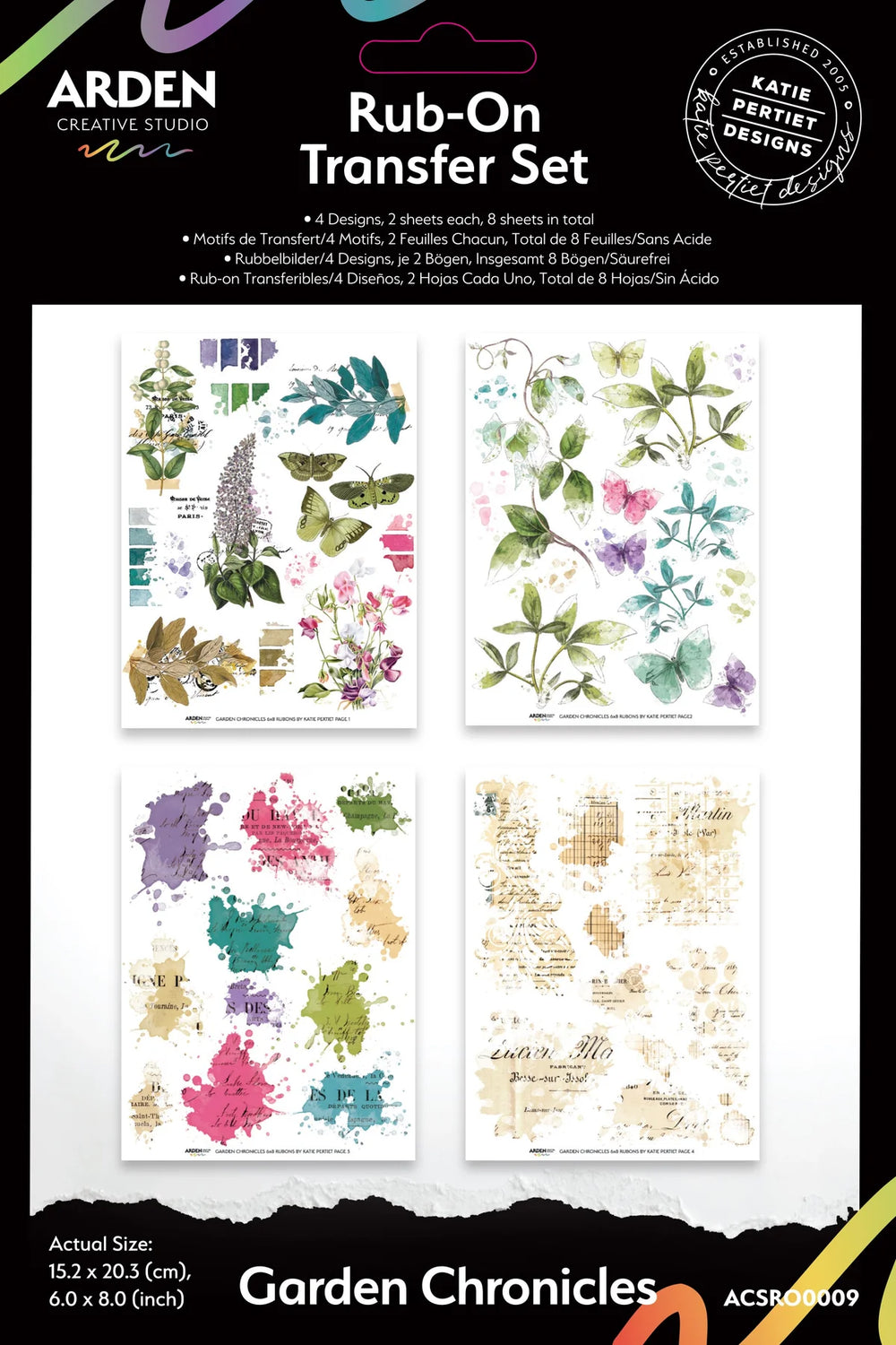Garden Chronicles 6"x8" Rub-on Transfer Set