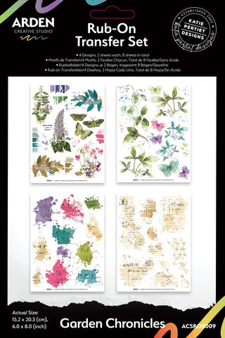 ACSRO0009 Arden Creative Studio Garden Chronicles 6inx8in Rub-On Transfer Set