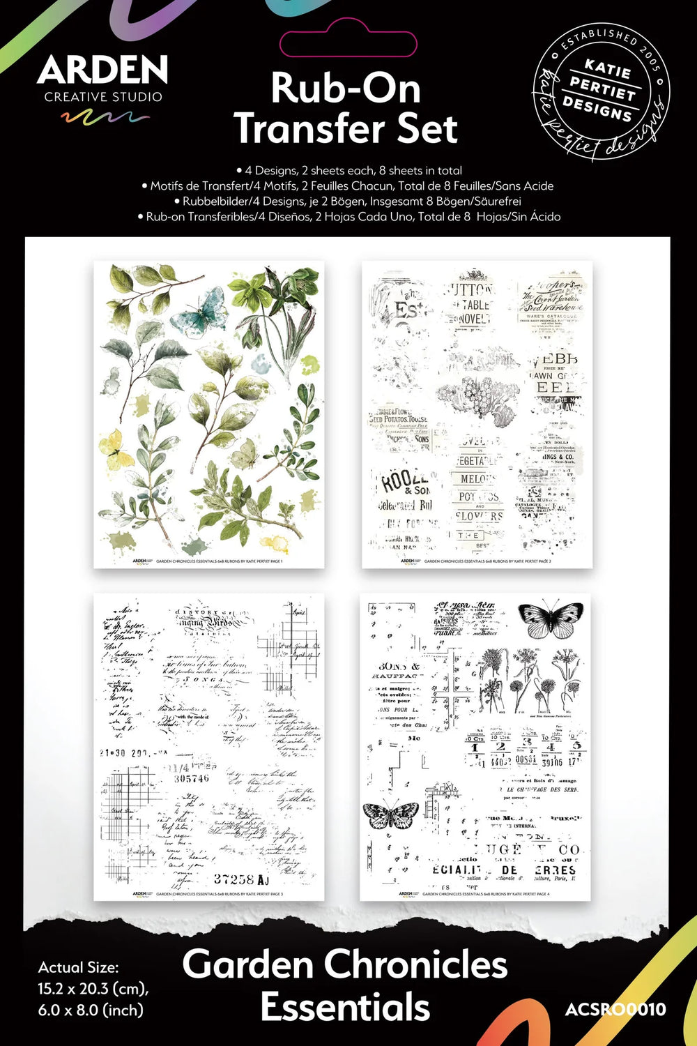 Garden Chronicles Essentials 6"x8" Rub On Transfer Set