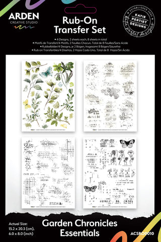 Arden Creative Studio Garden Chronicles Essentials 6inx8in Rub-On Transfer Set