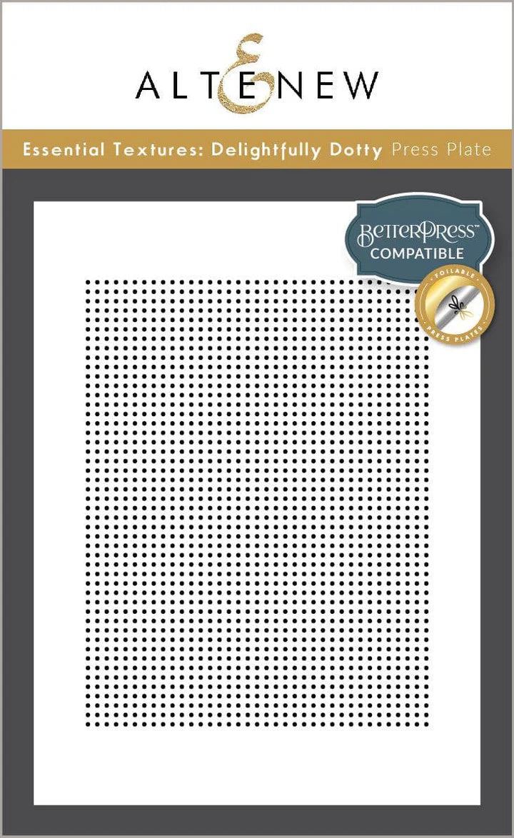 Altenew betterpress plates essential textures delightfully dotty press plate