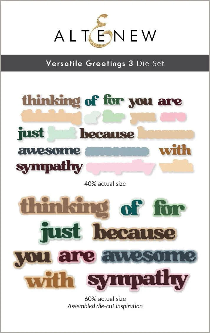 Altenew Versatile Greetings 3 Comfort Edition Die Set for Card Making Sentiments