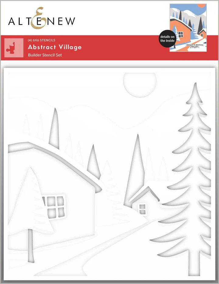 Altenew stencil abstract village builder stencil set 4-in-1