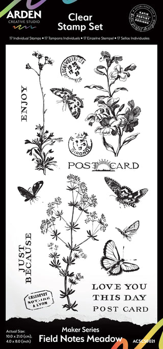 Arden Creative Studio Maker Series Field Notes Meadow Clear Stamp Set
