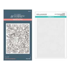 Winter Rose Background Betterpress and Stencil Bundle