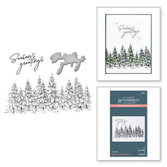 Seasons Greetings Evergreens Press Plate & Die Set