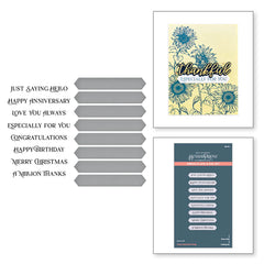 Fancy Sentiment Strips Press Plate & Die Set
